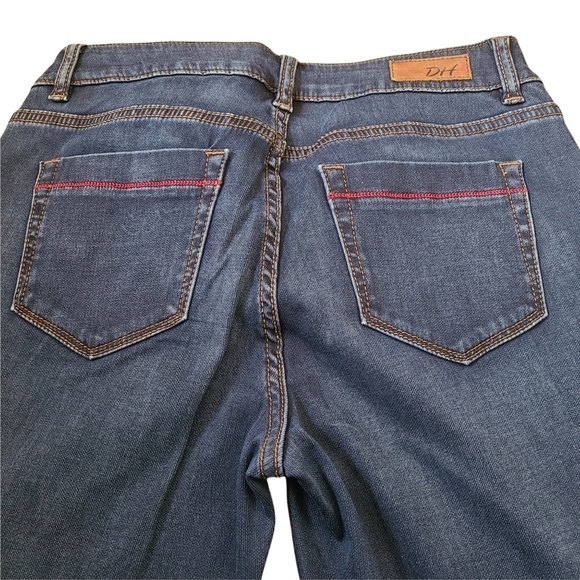 DH3 Mia Mid rise skinny blue red denim jeans - Picture 2 of 8